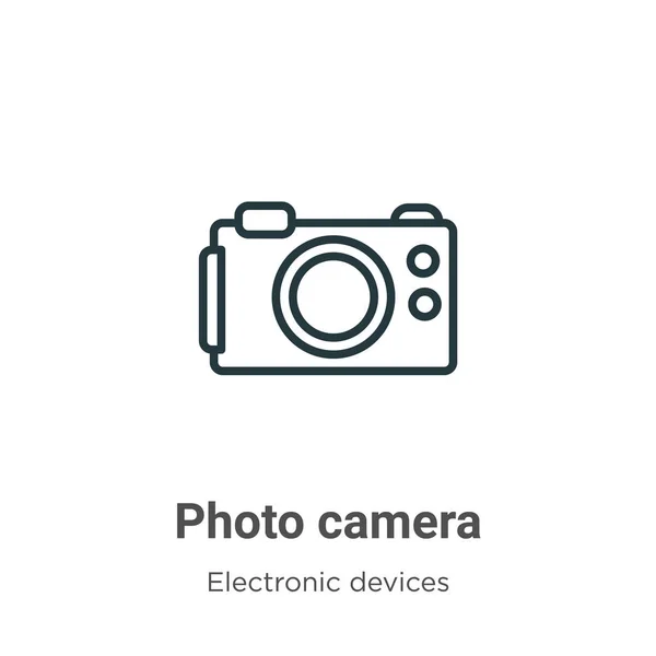 Photo Camera Outline Vector Icon Thin Line Black Photo Camera — Stock Vector