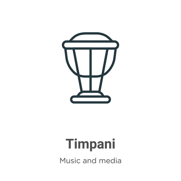 Timpani Outline Vector Icon Thin Line Black Timpani Icon Flat — Stock Vector