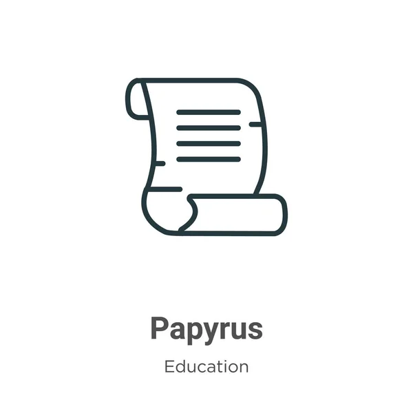 Papyrus schets vectoricoon. Dunne lijn zwart papyrus icoon, platte vector eenvoudig element illustratie van bewerkbaar onderwijs concept geïsoleerd op witte achtergrond — Stockvector