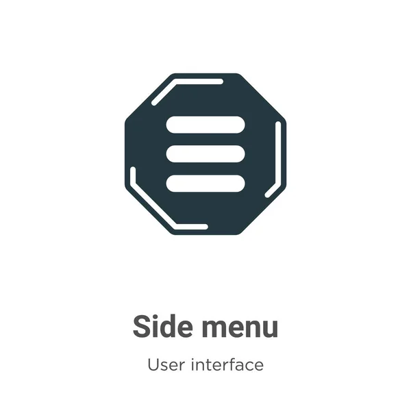Seitenmenü Glyphen Symbolvektor Auf Weißem Hintergrund Flacher Vektor Seitliches Menüsymbol — Stockvektor