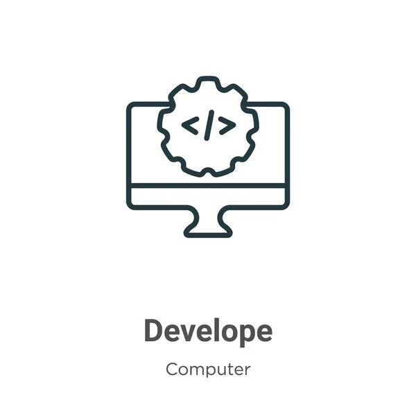 Développez une icône vectorielle. Illustration d'un élément simple vectoriel plat à partir d'un concept d'ordinateur modifiable isolé sur fond blanc — Image vectorielle