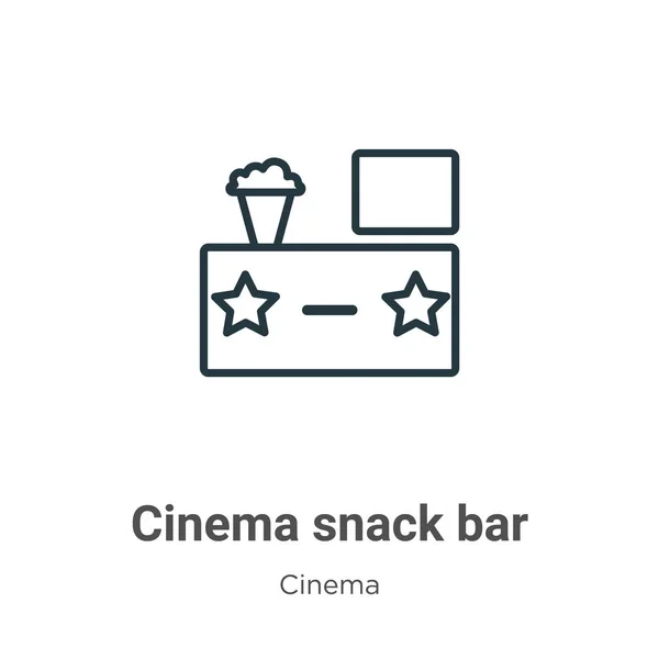 Cinema Snack Bar Outline Vector Icon Thin Line Black Cinema — Stock Vector
