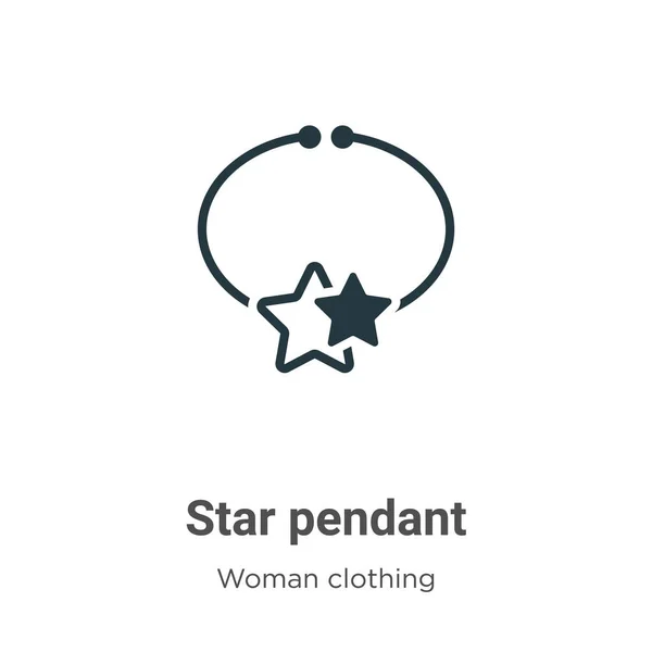 白色の背景に星型ペンダントベクトルアイコン モバイルコンセプトとWebアプリのデザインのための現代的な女性の服コレクションからフラットベクトルスターペンダントアイコン記号サイン — ストックベクタ