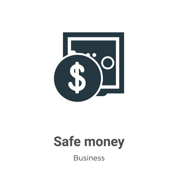 Безопасные деньги векторная иконка на белом фоне. Символ плоского вектора безопасных денег из современной бизнес-коллекции для дизайна мобильных концепций и веб-приложений.