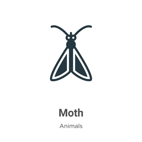 白い背景の母ベクトルアイコン モバイルコンセプトとWebアプリのデザインのための現代的な動物コレクションからフラットベクトル蛾アイコン記号記号 — ストックベクタ