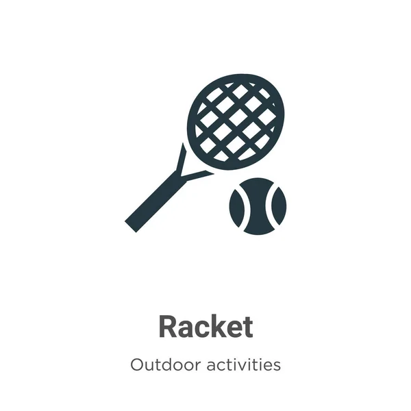 Racket Vector Icoon Witte Achtergrond Flat Vector Racket Pictogram Symbool — Stockvector