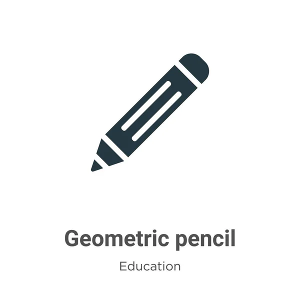 Geometric Pencil Vector Icon White Background Flat Vector Geometric Pencil — Stock Vector