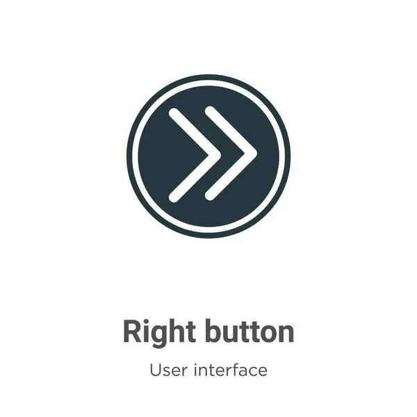 Botón Derecho Icono Vectorial Fondo Blanco Señal Icono Del Botón — Vector de stock