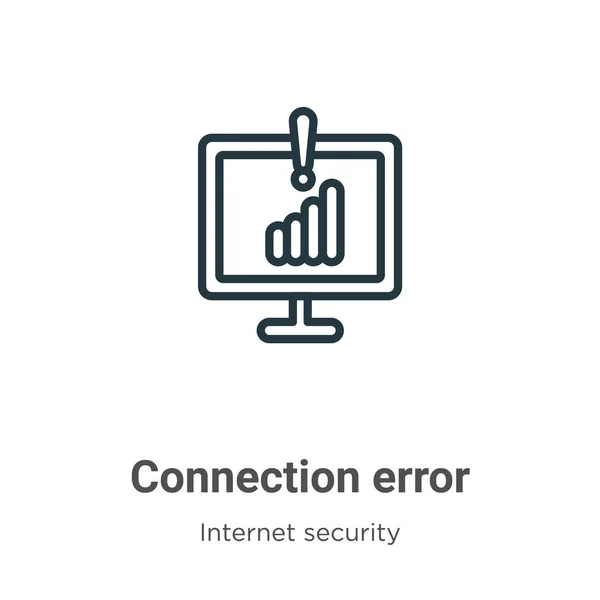 Connection Error Outline Vector Icon Thin Line Black Connection Error — Stock Vector