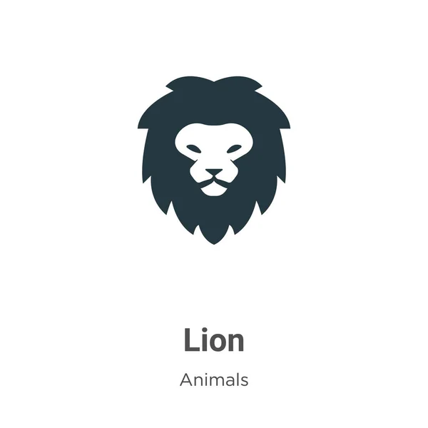 Icône vectoriel Lion sur fond blanc. Symbole vectoriel plat de l'icône du lion de la collection d'animaux modernes pour le concept mobile et la conception d'applications Web. — Image vectorielle