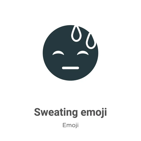 Sweating Emoji Vector Icon White Background Flat Vector Sweating Emoji — ストックベクタ