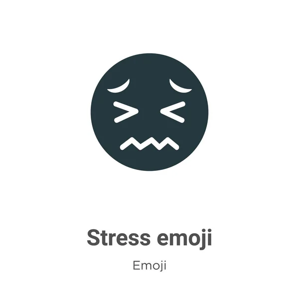 Stress Emoji Vektorsymbol Auf Weißem Hintergrund Flache Vektor Stress Emoji — Stockvektor
