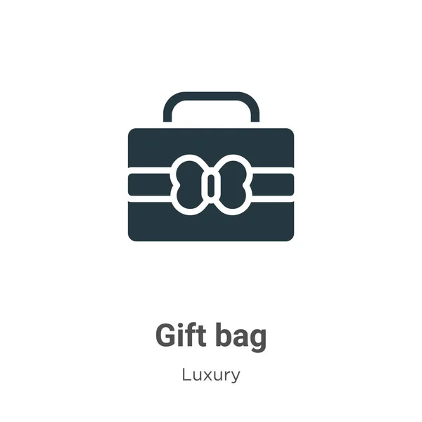 Gift Bag Glyph Icon Vector White Background Flat Vector Gift — 스톡 벡터