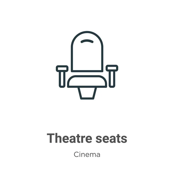 Theatre Seats Outline Vector Icon Thin Line Black Theatre Seats — Stock Vector