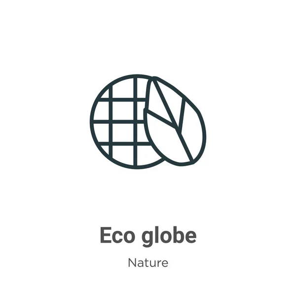 Eco Globo Esbozar Icono Vector Icono Globo Ecológico Negro Línea — Archivo Imágenes Vectoriales