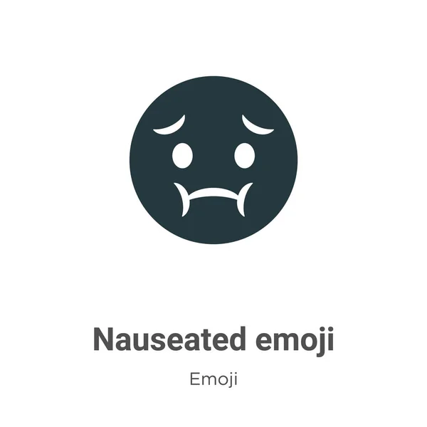 Ícone Vetorial Emoji Sentado Fundo Branco Sinal Ícone Emoji Nauseado — Vetor de Stock