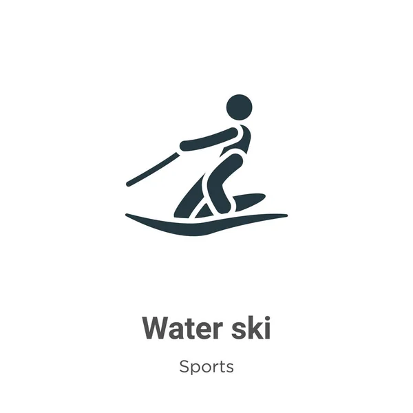 Water ski glyph icon vector on white background. Flat vector water ski icon symbol sign from modern sports collection for mobile concept and web apps design.