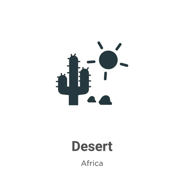 Woestijn Vector Icoon Witte Achtergrond Flat Vector Woestijn Symbool Teken — Stockvector