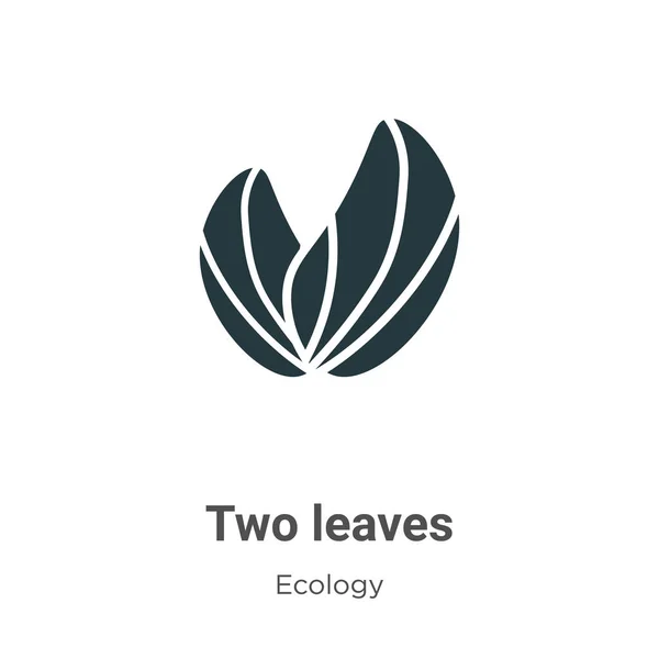 Two Leaves Vector Icon White Background Flat Vector Two Leaves — Stock Vector