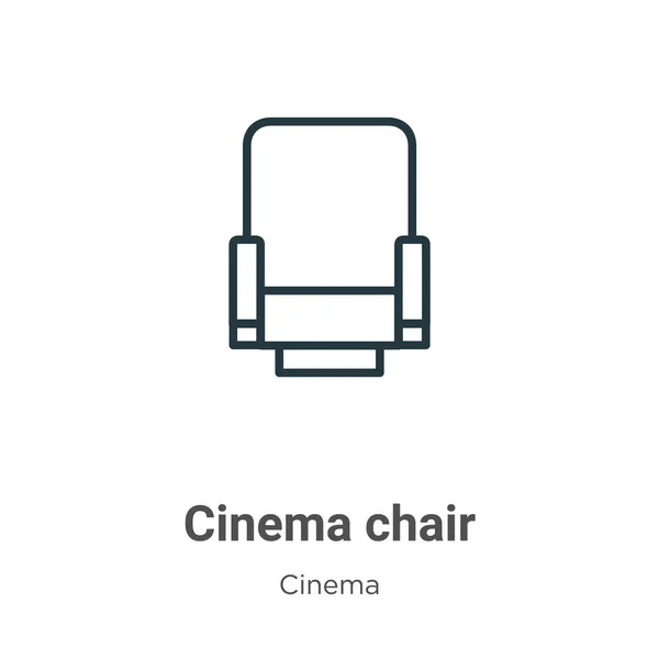 Cinema Chair Outline Vector Icon Thin Line Black Cinema Chair — Stock Vector