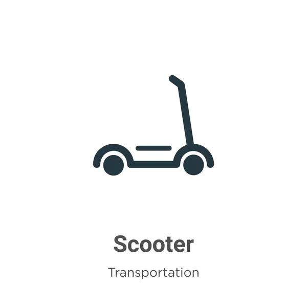 Scooter Vektor Ikon Vit Bakgrund Platt Vektor Scooter Symbol Tecken — Stock vektor