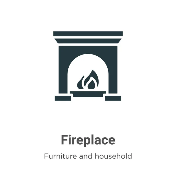 Fireplace Vector Icon White Background Flat Vector Fireplace Icon Symbol — Stock Vector