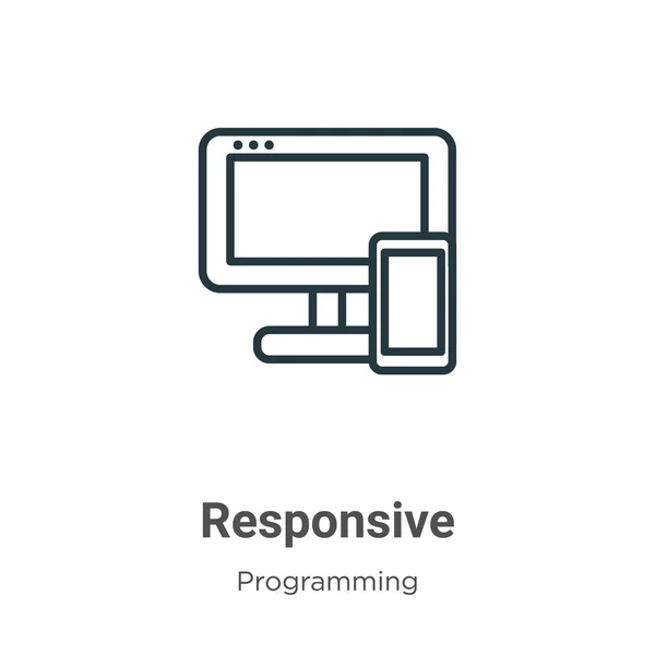 Responsive Outline Vector Icon Thin Line Black Responsive Icon Flat — 스톡 벡터