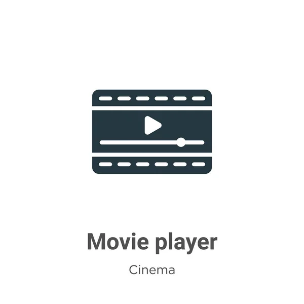 Movie player vector icon on white background. Flat vector movie player icon symbol sign from modern cinema collection for mobile concept and web apps design. — Stock Vector