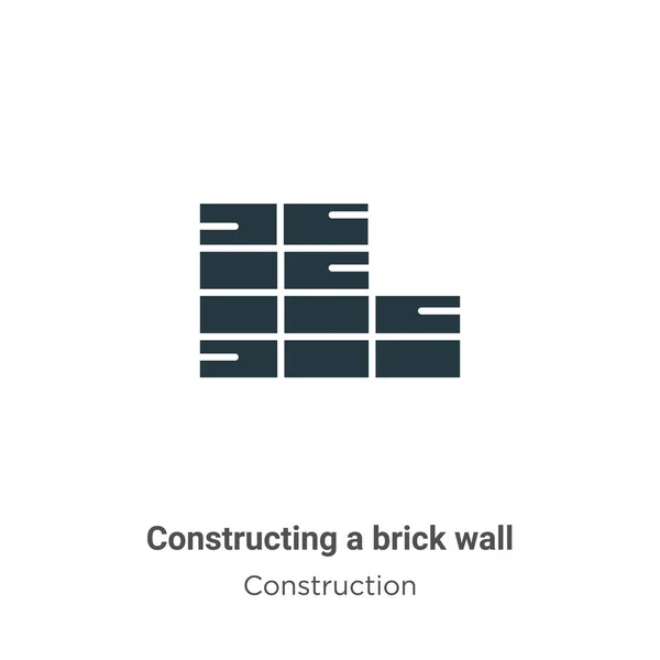 Constructing Brick Wall Vector Icon White Background Flat Vector Constructing — Stock Vector