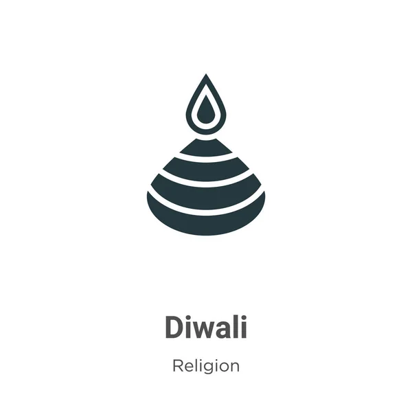 Diwali Glyphen Symbolvektor Auf Weißem Hintergrund Flacher Vektor Diwali Symbol — Stockvektor
