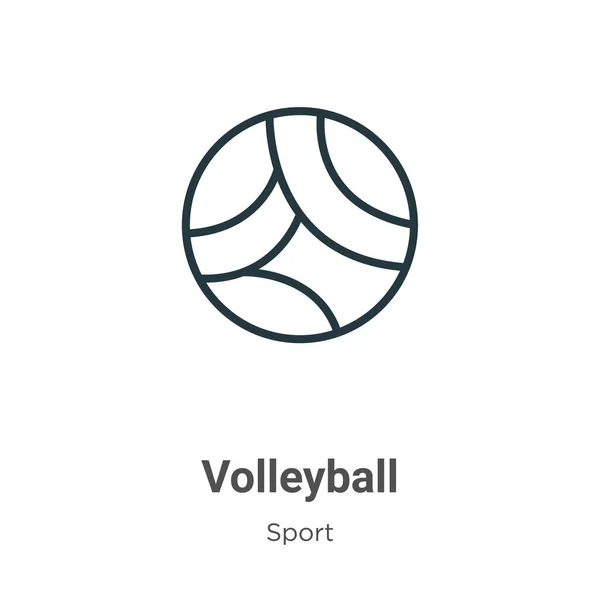 Volleyball Umreißt Vektor Symbol Dünne Linie Schwarzes Volleyball Symbol Flacher — Stockvektor
