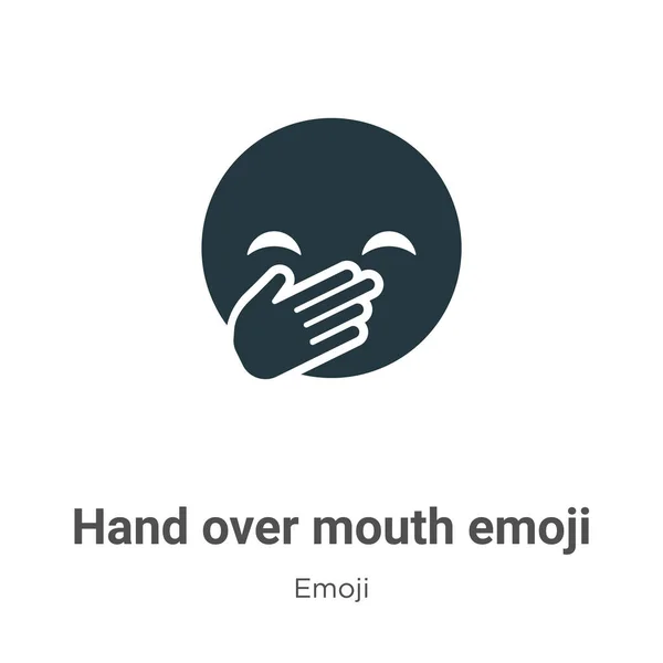 Hand Mouth Emoji Vector Icon White Background Flat Vector Hand — ストックベクタ