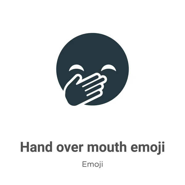 Hand over mouth emoji vector icon on white background. Flat vector hand over mouth emoji icon symbol sign from modern emoji collection for mobile concept and web apps design.