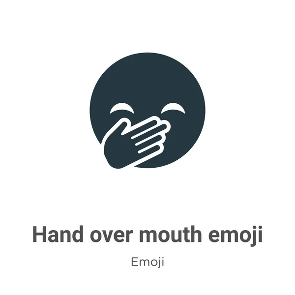 Icono Vectorial Manos Sobre Boca Emoji Sobre Fondo Blanco Banda — Archivo Imágenes Vectoriales