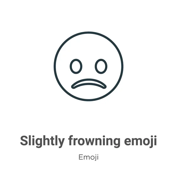 Ligeiramente Carrancudo Emoji Contorno Vetor Ícone Linha Fina Preto Ligeiramente — Vetor de Stock