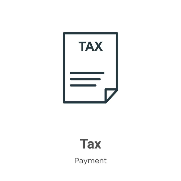 Tax Outline Vector Icon Thin Line Black Tax Icon Flat — Stok Vektör