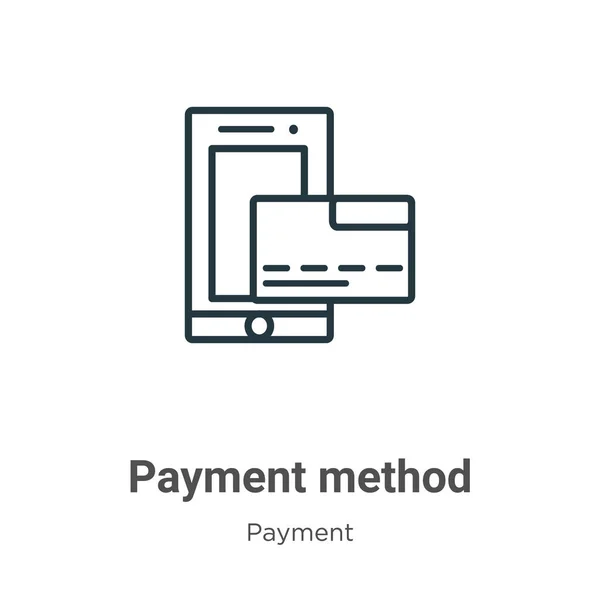 Payment Method Outline Vector Icon Thin Line Black Payment Method — ストックベクタ