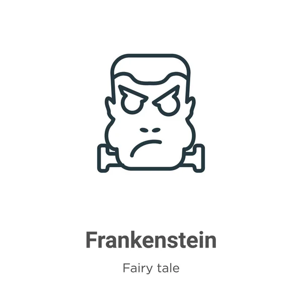 Frankenstein Esboza Icono Del Vector Icono Frankenstein Negro Línea Delgada — Vector de stock