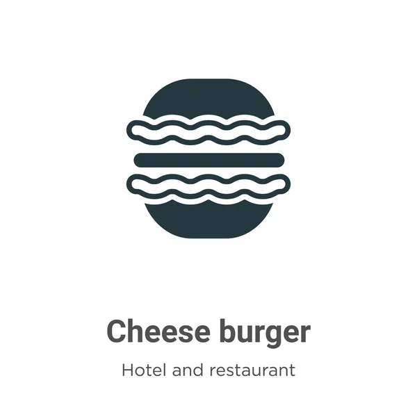 Cheese Burger Glyph Symbol Vektor Auf Weißem Hintergrund Flachvektor Käseburger — Stockvektor