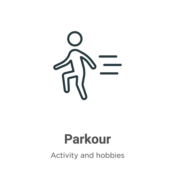 Εικονίδιο Διανυσματικού Περιγράμματος Parkour Λεπτή Γραμμή Μαύρο Εικονίδιο Parkour Επίπεδη — Διανυσματικό Αρχείο