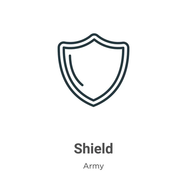 Shield Outline Vector Icon Thin Line Black Shield Icon Flat — Stock Vector