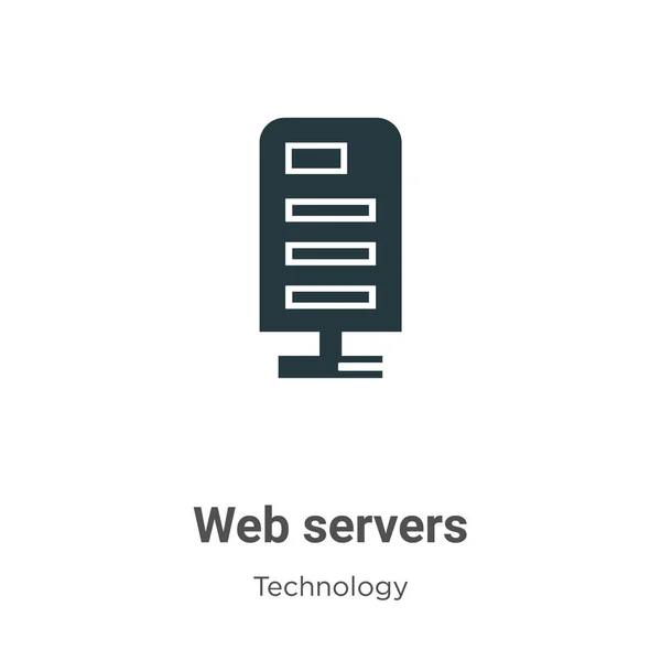 Web Servers Glyph Διάνυσμα Εικονίδιο Λευκό Φόντο Επίπεδο Διάνυσμα Web — Διανυσματικό Αρχείο