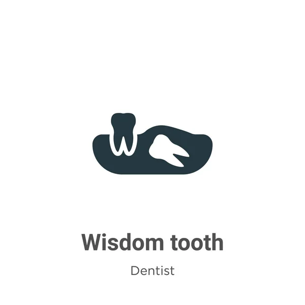 Ikona Wektora Mądrości Białym Tle Płaskie Wektorowe Symbole Symbolu Zęba — Wektor stockowy