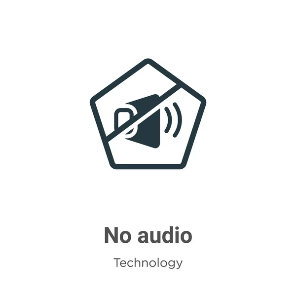 白の背景にオーディオグリフアイコンベクトルはありません モバイルコンセプトとWebアプリのデザインのための現代的な技術コレクションからのフラットベクトルのオーディオアイコンの記号記号 — ストックベクタ