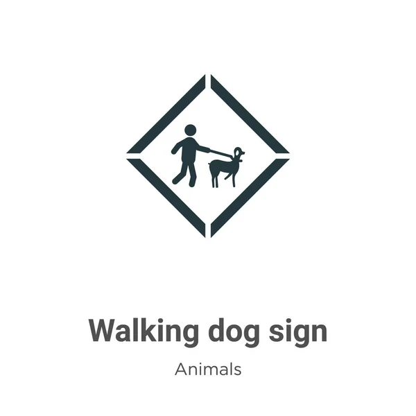 Выгуливающая Собака Знак Вектора Значок Белом Фоне Плоский Вектор Выгула — стоковый вектор