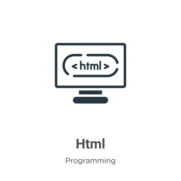 Ikona Html Bílém Pozadí Plochý Symbol Vektoru Html Moderní Programovací — Stockový vektor
