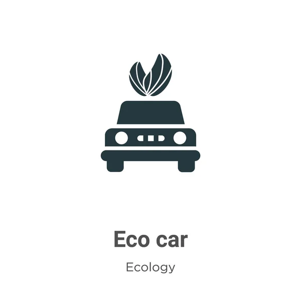 Eco Auto Vector Pictogram Witte Achtergrond Flat Vector Eco Auto — Stockvector