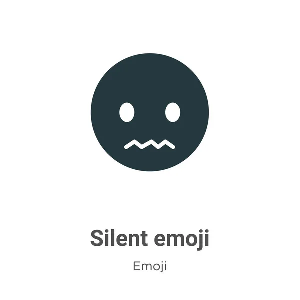 Silent Emoji Vector Icon White Background Flat Vector Silent Emoji — ストックベクタ