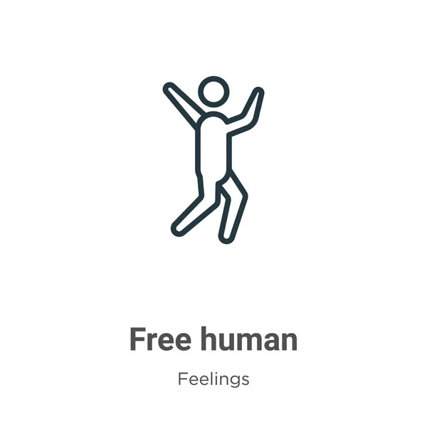 Ελεύθερο Ανθρώπινο Περίγραμμα Διανυσματικό Εικονίδιο Λεπτή Γραμμή Μαύρο Ελεύθερο Ανθρώπινο — Διανυσματικό Αρχείο