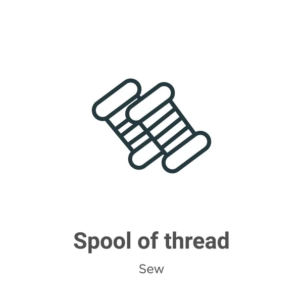 Spool Thread Outline Vector Icon Thin Line Black Spool Thread — Stock Vector